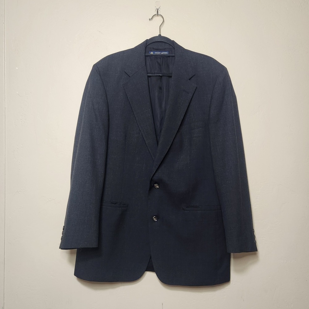 Brooks Brothers Blazer Mens Size 43 L Black Wool Sport Coat Jacket‎ USA Made